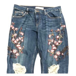 Topshop Embellished Boyfriend Jeans
